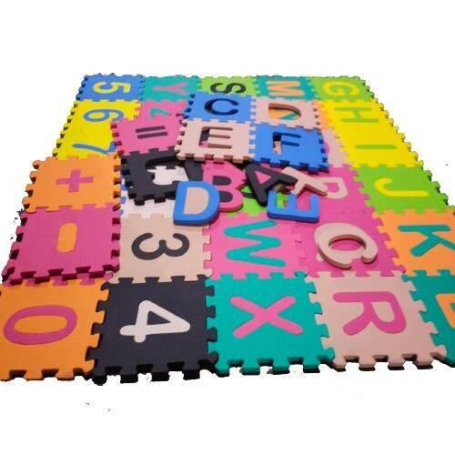 Evamat angka dan huruf uk 15x15 isi 40 pcs matras lantai/puzzle /playmate/tikar/mainan anak