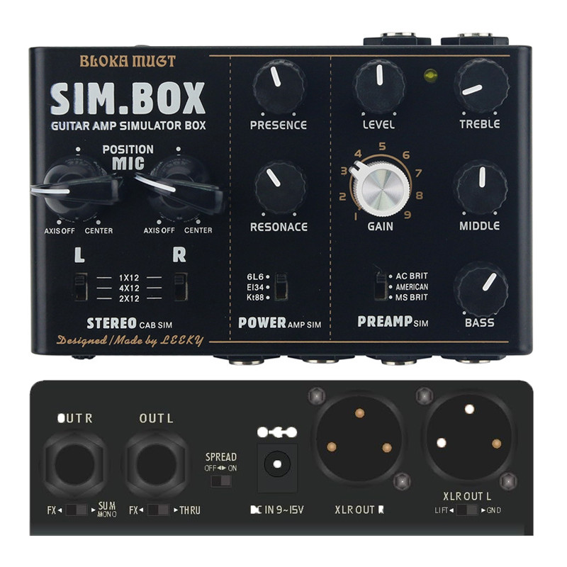 SIM BOX Electric Guitar Amp Simulator Box Cabinet Simulator DI Box Stomp Box Effect Pedal