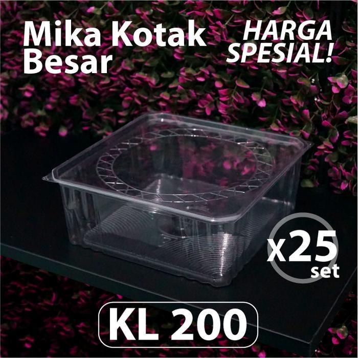 [dapur Liaa] Paket isi 25 pcs - Mika Kotak Besar KL 200 - Bolu Lapis - Transparan