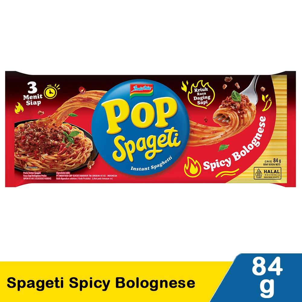 INDOMIE POP SPAGETI SPICY BOLOGNESE 84g