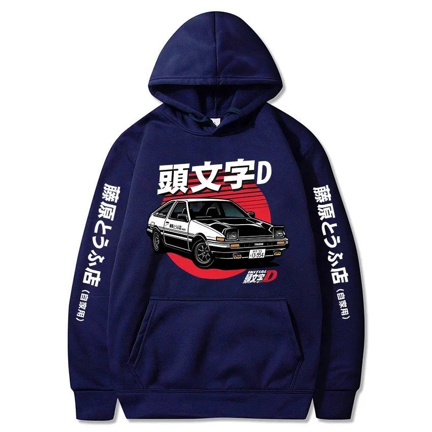 Jaket Redsuns Cartoon Gothic Sweatshirts  Anime Initial D Hoodie for Men AE86 Funny