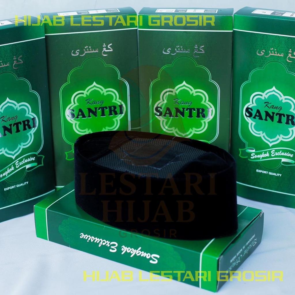 Terlaris songkok kang santri model ac tengah tinggi 8 9 10 exclusive peci kang santri kopiah hitam