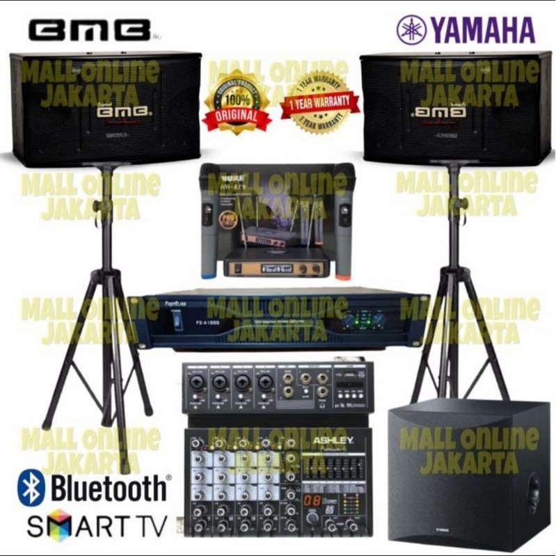 Paket Karaoke Set BMB 10Inch Subwoofer Yamaha 8inch SoundSystem