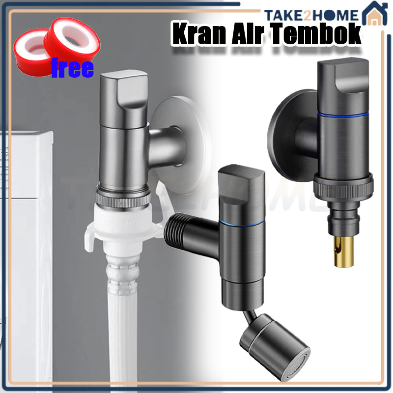 Kran Air Tembok Minimalis Stainless Steel/Kran Air Tembok Hitam Stainless Steel/Minimalis Keran Air 