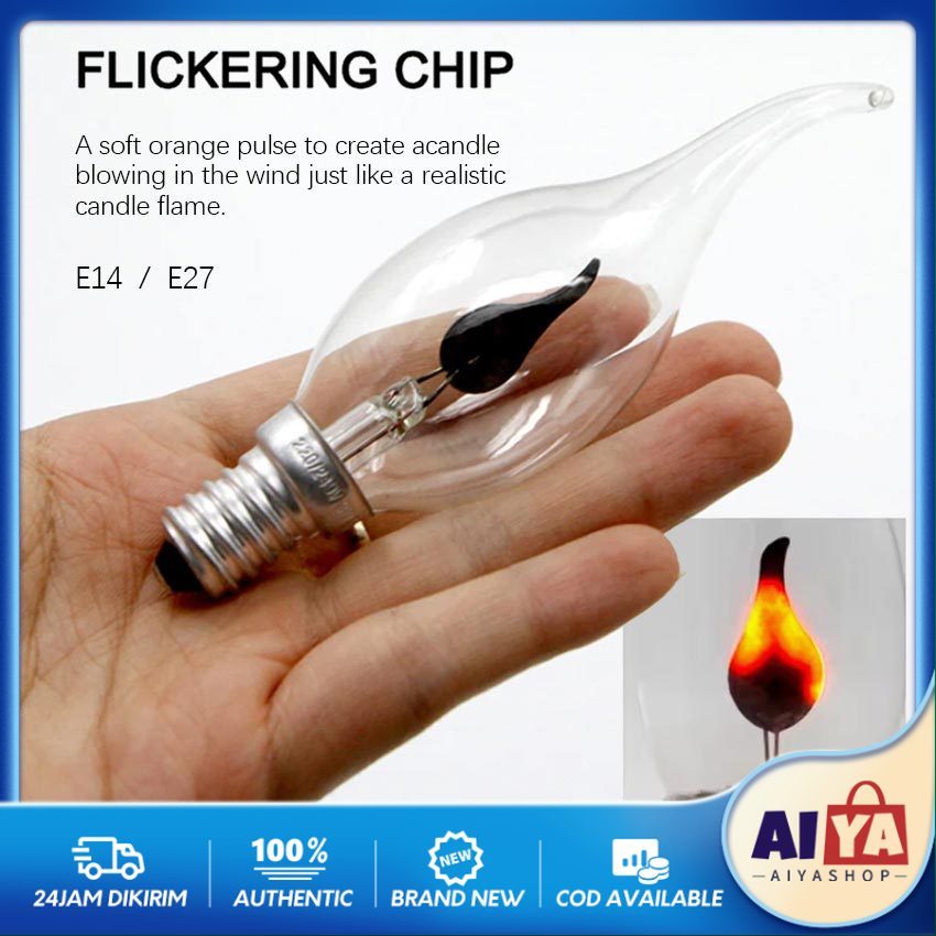 Lampu Bohlam LED Api Flickering Candle Light E27 E14 Orange 3W - Lampu Obor Api Unik Retro LED Bohla