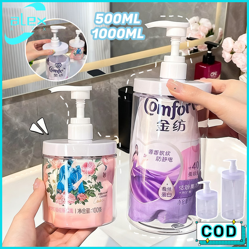 500/1000ML Botol Pump Botol Pompa Tekan  Botol Pumping Serbaguna Botol Pompa Cairan Isi Ulang Botol