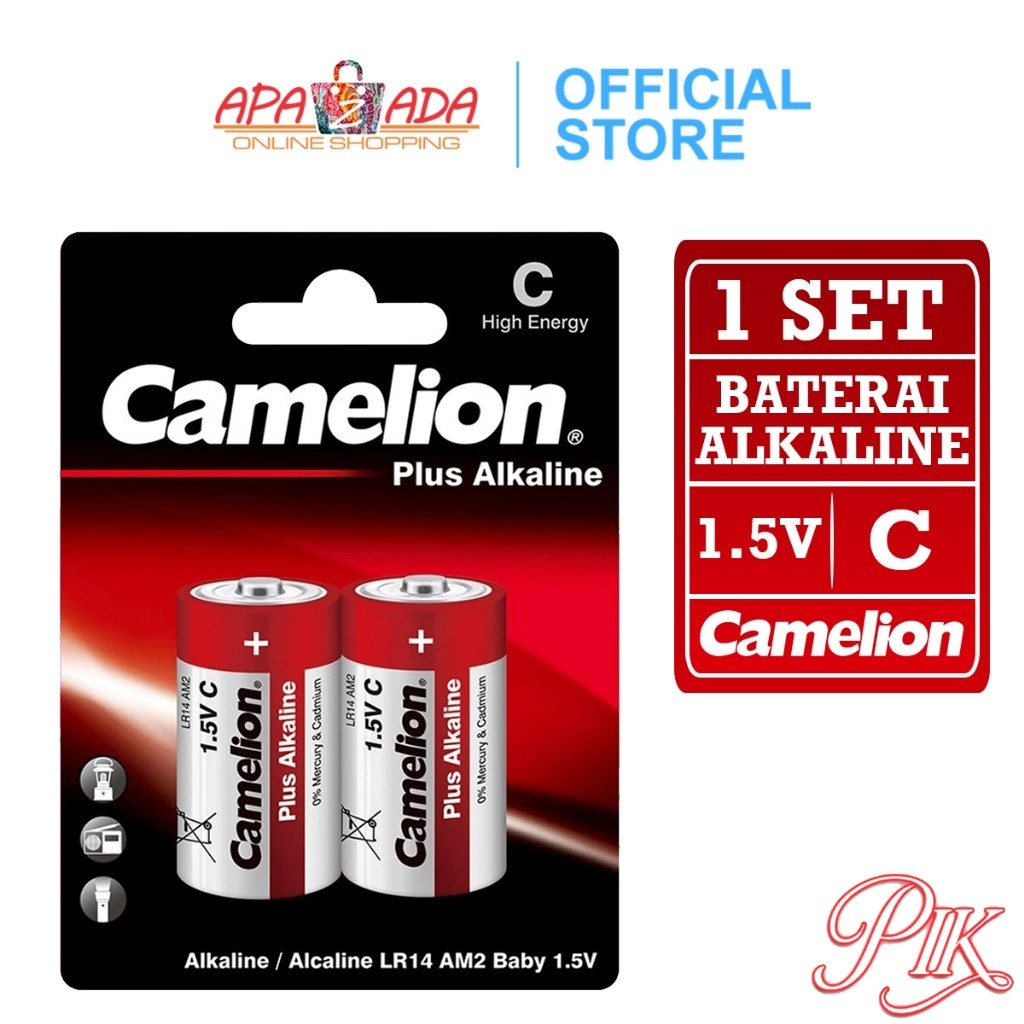 Baterai Tipe C Camelion Alkaline Isi 2 / Batu Batrai LR14 / Batre Besar