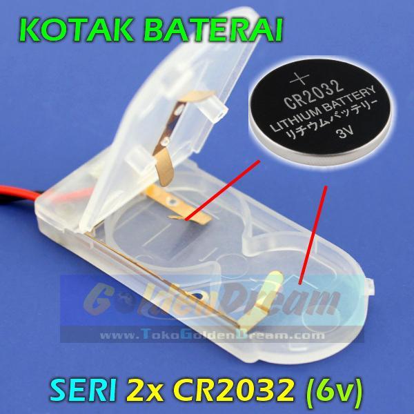 2x CR2032 Transparan Battery Holder Kotak Baterai Koin Coin + Saklar
