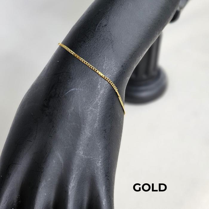 promo  -THIQLA - Gelang Tangan Wanita ALANA - Gelang Tipis Kecil Elegan Mirip Gelang Emas Asli - Gel