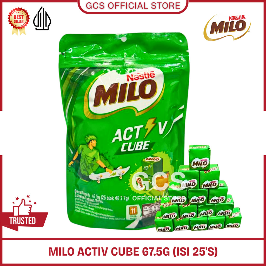 MILO ACTIV ENERGY CUBE ISI 25 Pcs / 100 Pcs Blok