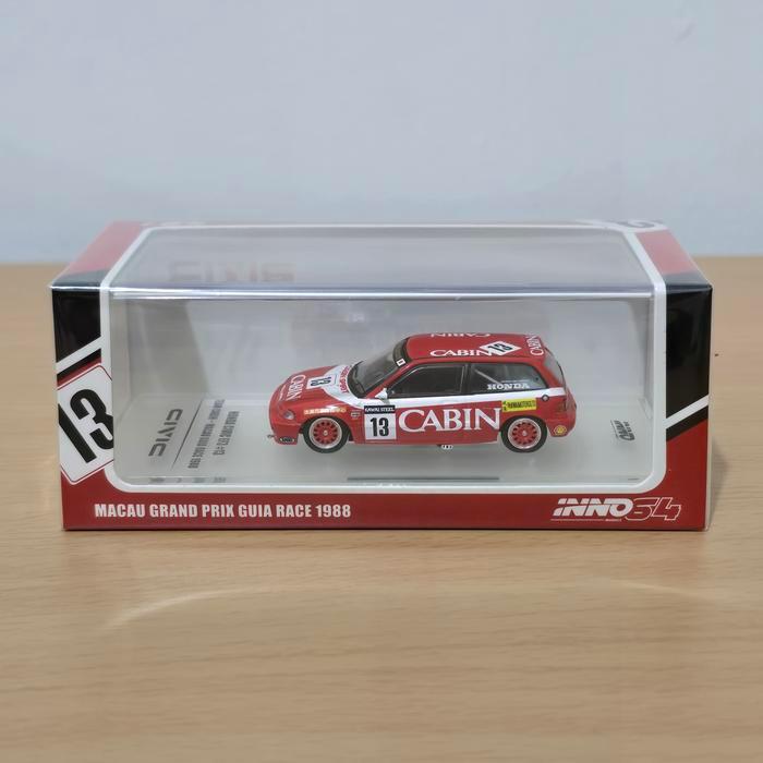 Inno INNO64 Honda Civic EF3 Team Cabin Macau GUIA Race 1988 Diecast Koleksi Mobil Mainan Mini Scale 