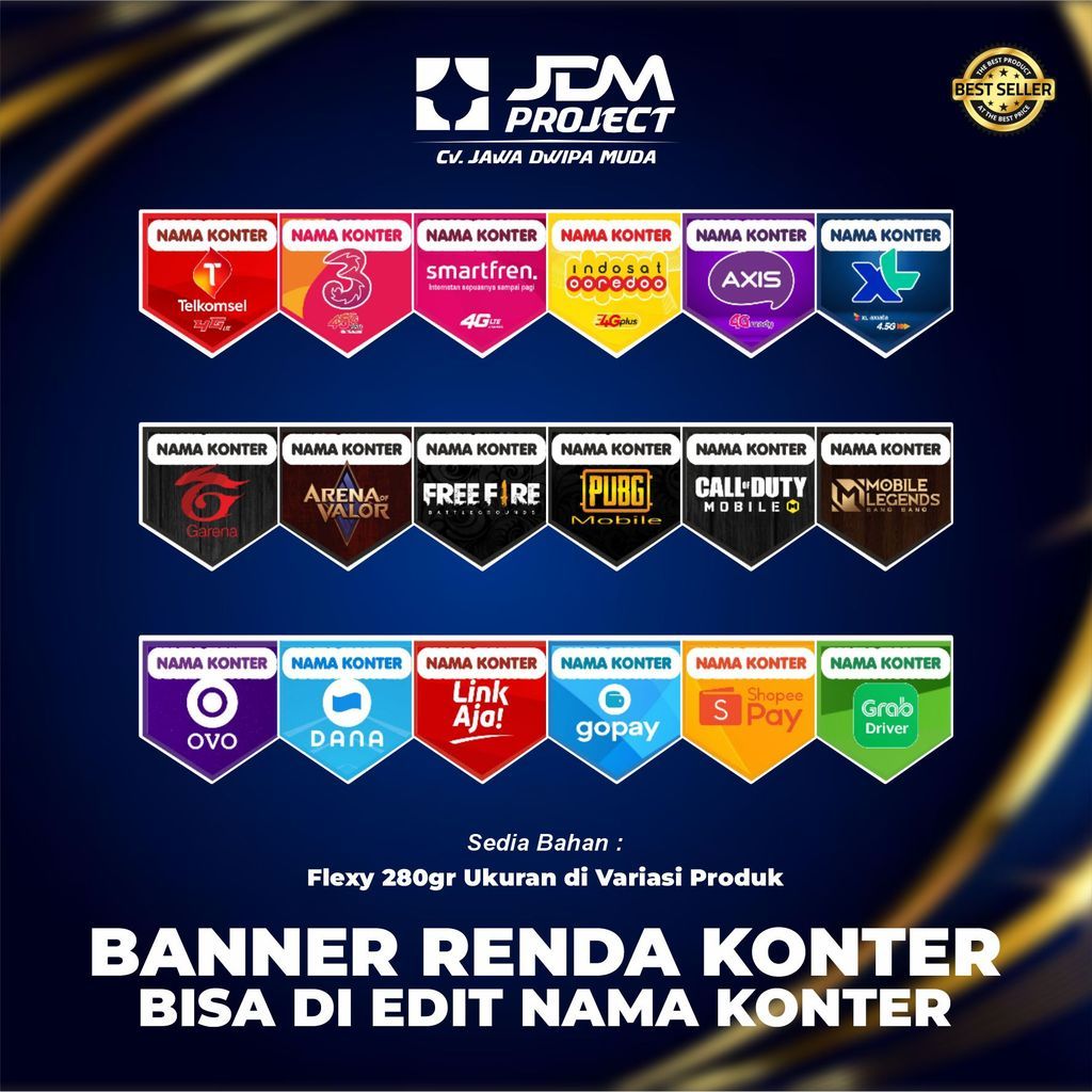 Cetak Kilat - Model Segitiga Banner Konter Renda Konter Flag Banner Spanduk Konter Spanduk Renda Kon