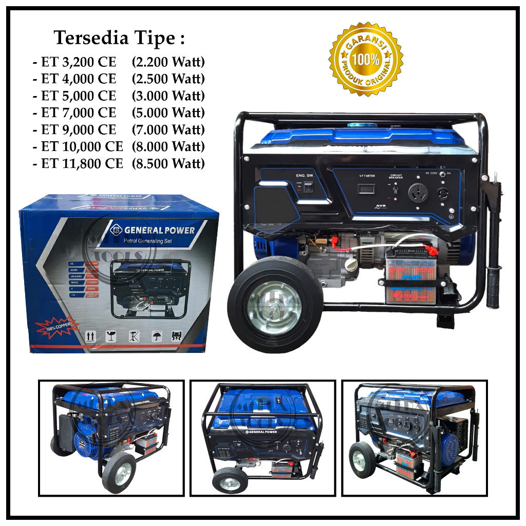 GENERAL Genset ET 9.000 CE Power Generator 7000 Watt / Generator ET 9000 CE 7.000Watt ORIGINAL