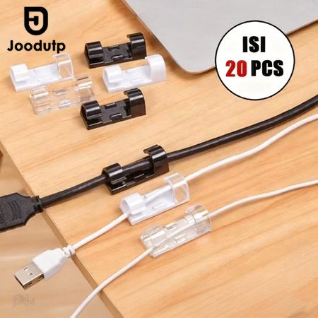 JOODUTP 20PCS Clip Cable Oganizer Klem Kabel Tempel Serbaguna Klip kabel Tanpa Paku