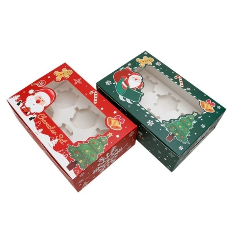 Christmas box Natal Eggtart Box Natal Pie buah Box Natal cupcakes isi 6 Box Natal 3 toples 350gr Box