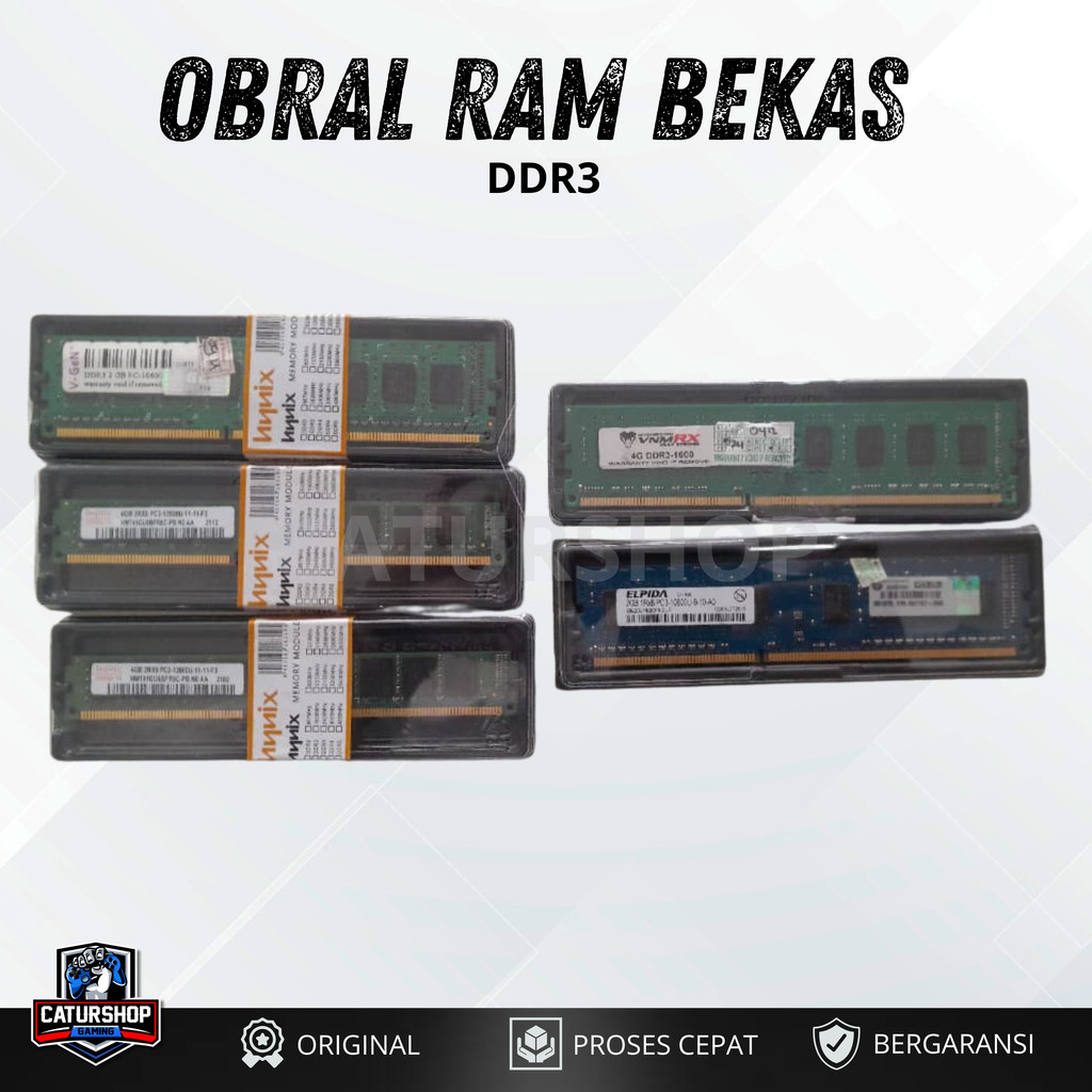 Obral RAM Longdim Bekas DDR3 / Memory Longdim / RAM second / Memory pc / DDR3 LONGDIM / 2GB 4GB 8GB