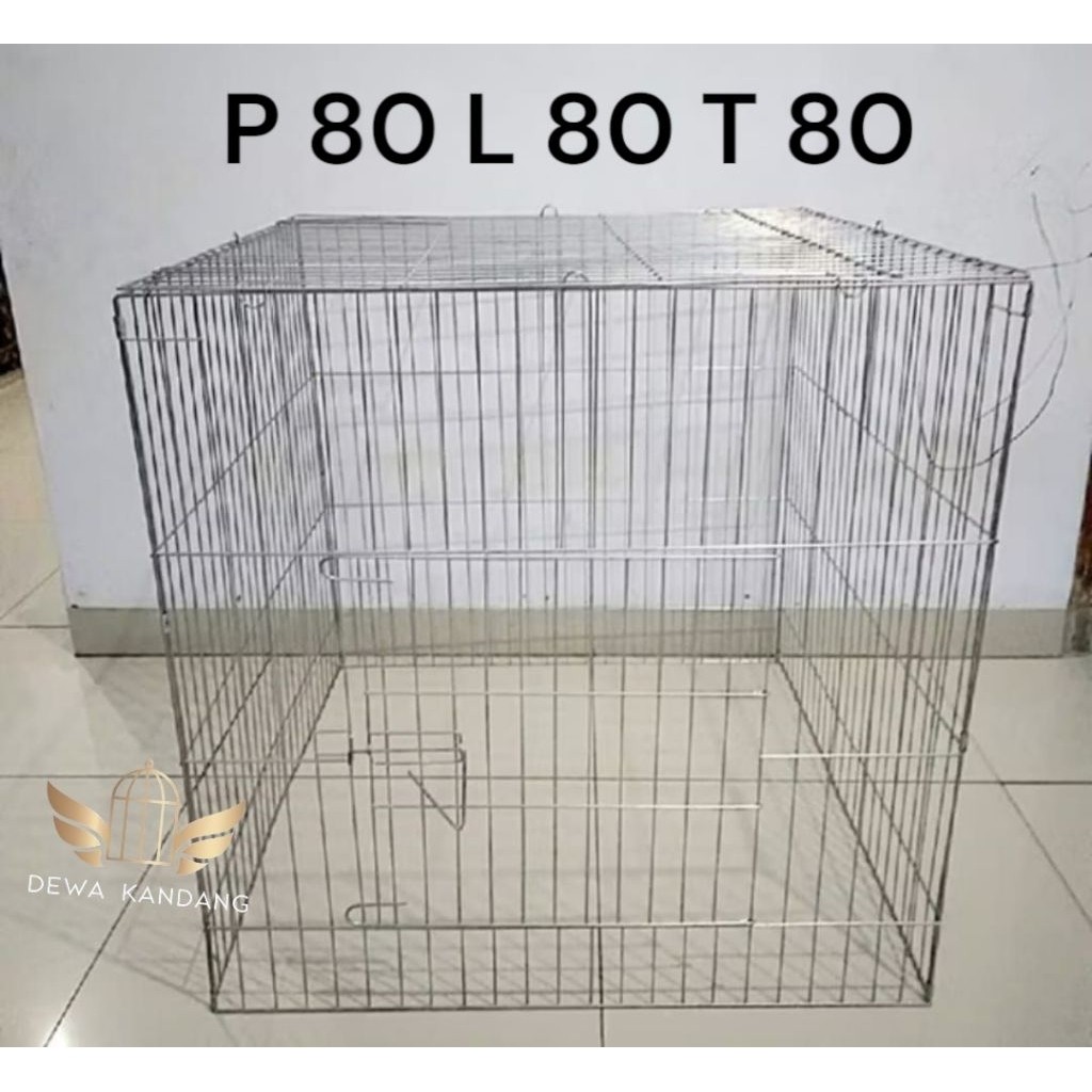 kandang ayam bangkok 80x80x80 sistem lipat pakai ring multi pungsi jemur