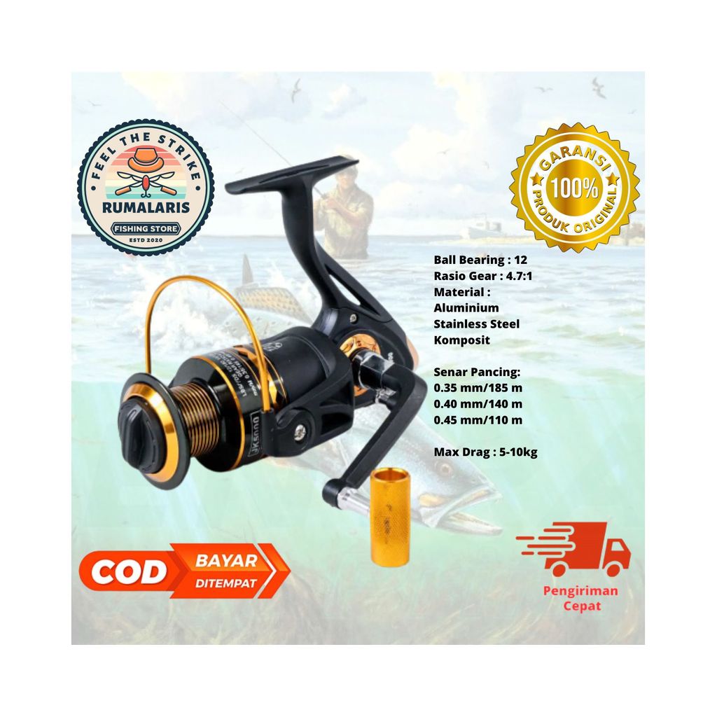 Gold Sharking LK/JK2000 / LK5000 / LK7000 Reel Pancing Spinning Fishing 4.7:1 Ball Bearing 12