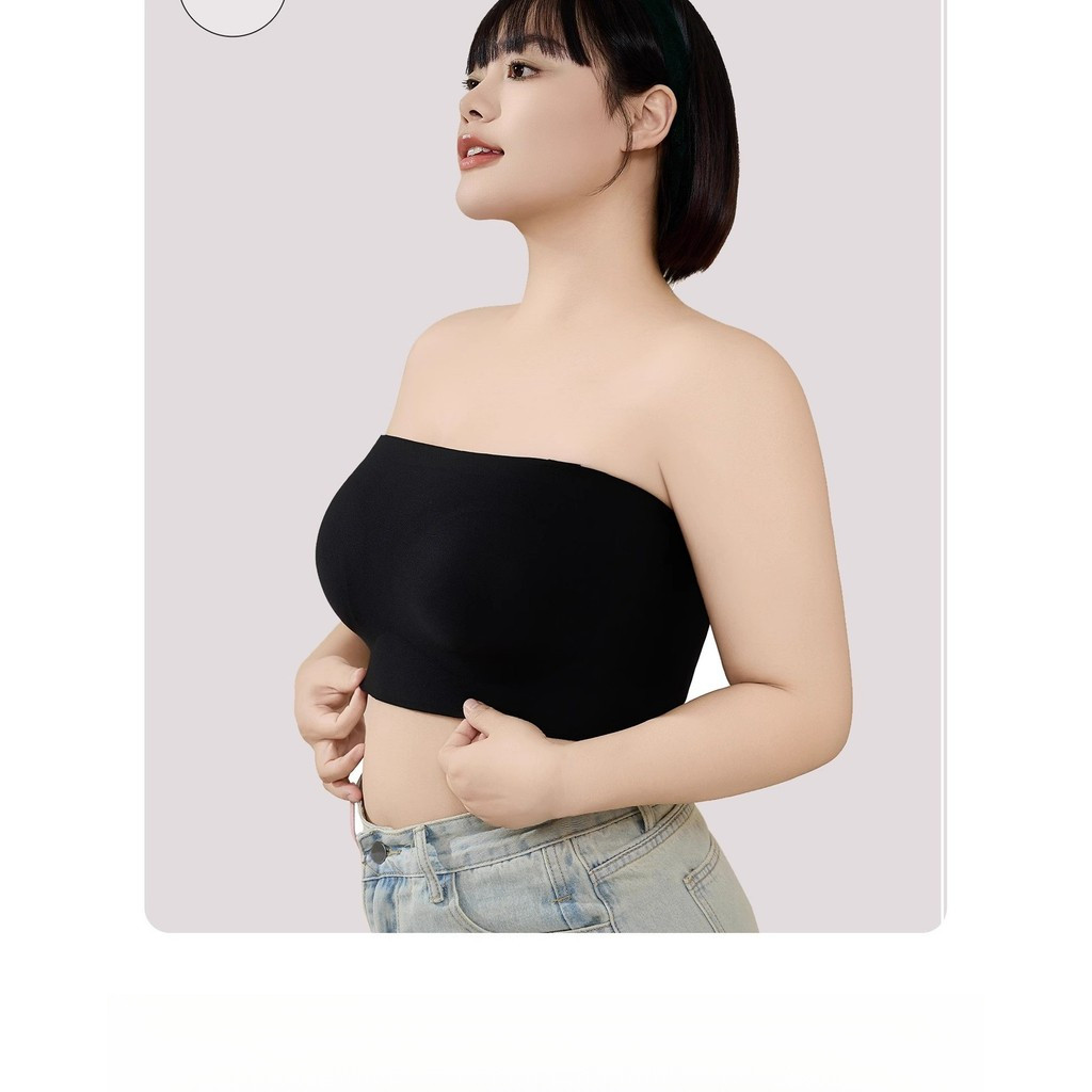 Bra wanita tanpa tali transparan tipis ukuran besar anti jatuh