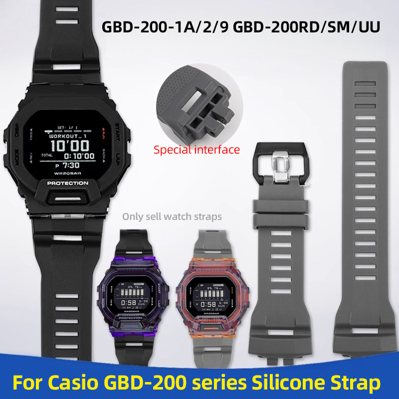 GBD 200 Strap Bracelet For G-SHOCK Casio GBD-200-1A GBD-200RD-4 Soft Silicone Strap Black Wat Belt W