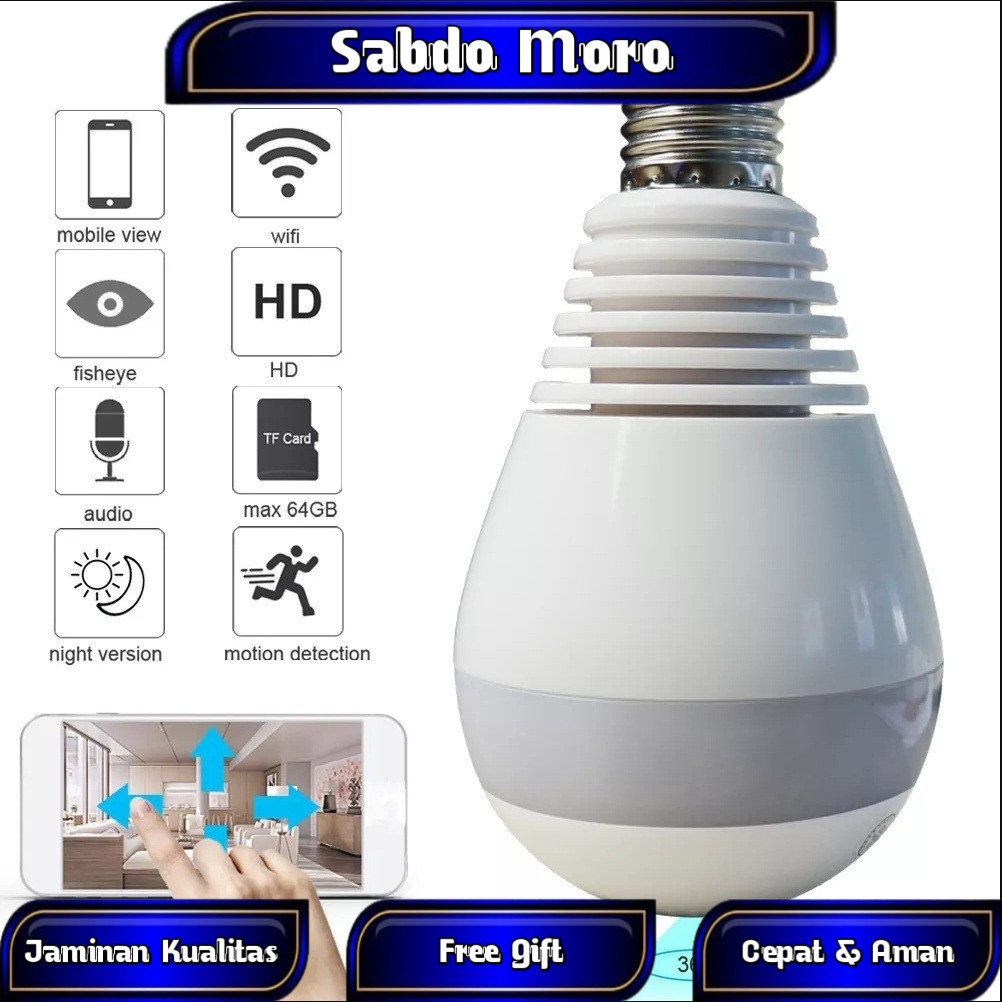 CCTV PTZ BOHLAM LAMPU IP CAMERA V380 CCTV LAMPU WIFI WIRELESS MURAH CCTV IP PANORAMIC V380 COD