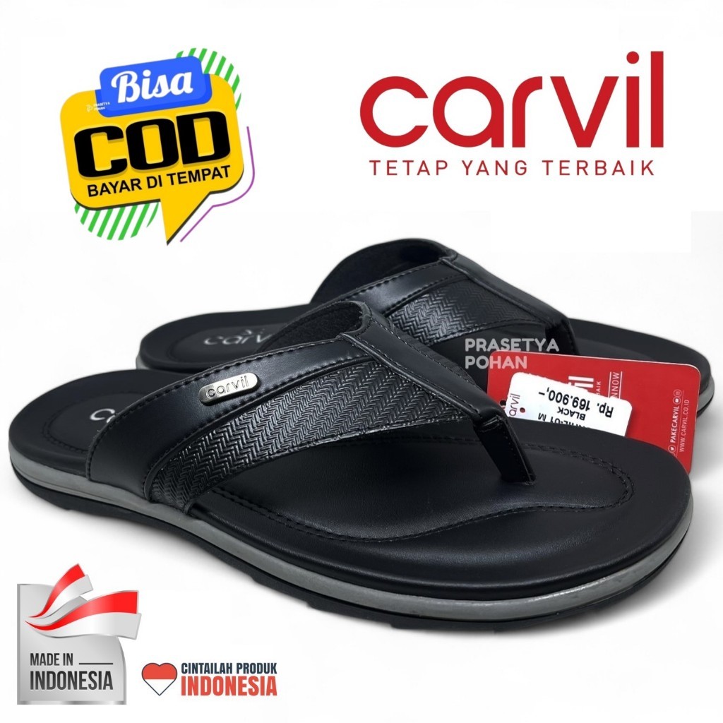 Sandal Kulit Pria Carvil Original - Sendal Pria Kulit Original Carvil