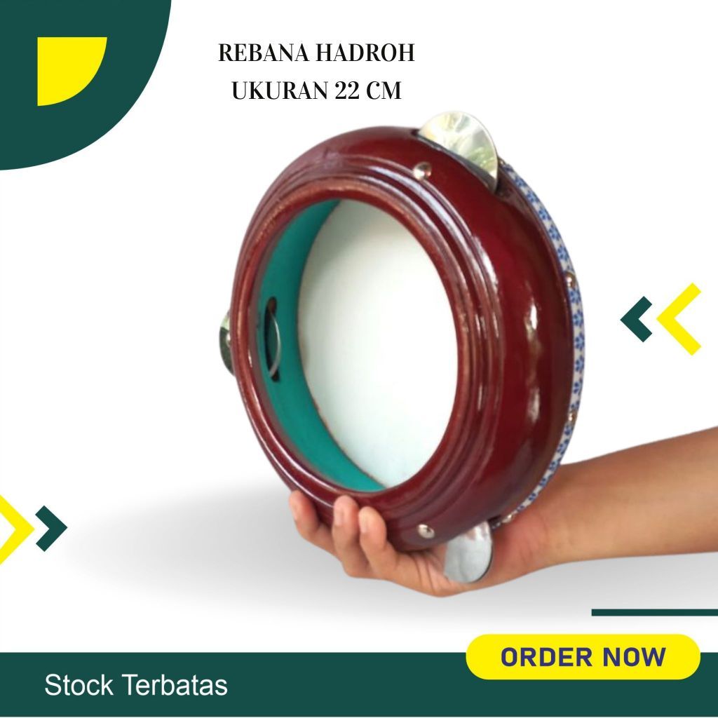 alat musik hadroh gendang rebana ukuran 22 cm Rebana mainan anak Alat hadroh Alat musik rebana alat