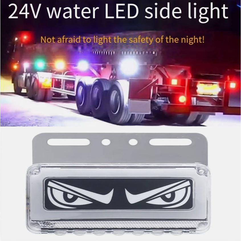 Lampu Bak Samping Truk Type Mata Kotak 12-24V Mata Alis Besar Lampu Variasi Truck