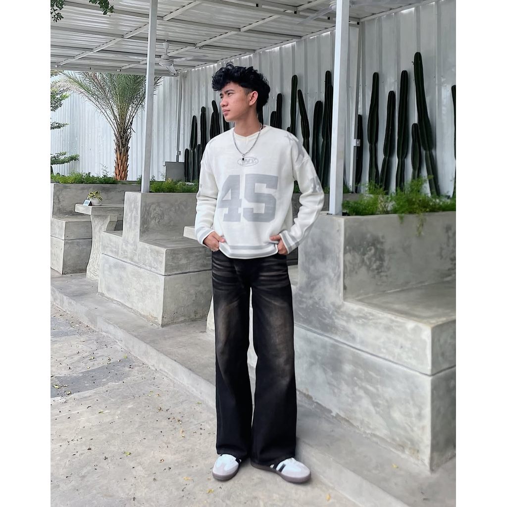 Alea - Celana Jeans Pria Baggy Pants Oversize - Jeans Reguler Wide Leg - Celana Pria Korean Style Vi