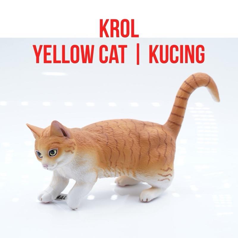 KROL Yellow Persian Cat Kucing Persia Felis Catus | Mainan Figure Binatang Miniature Hewan Animal Fi