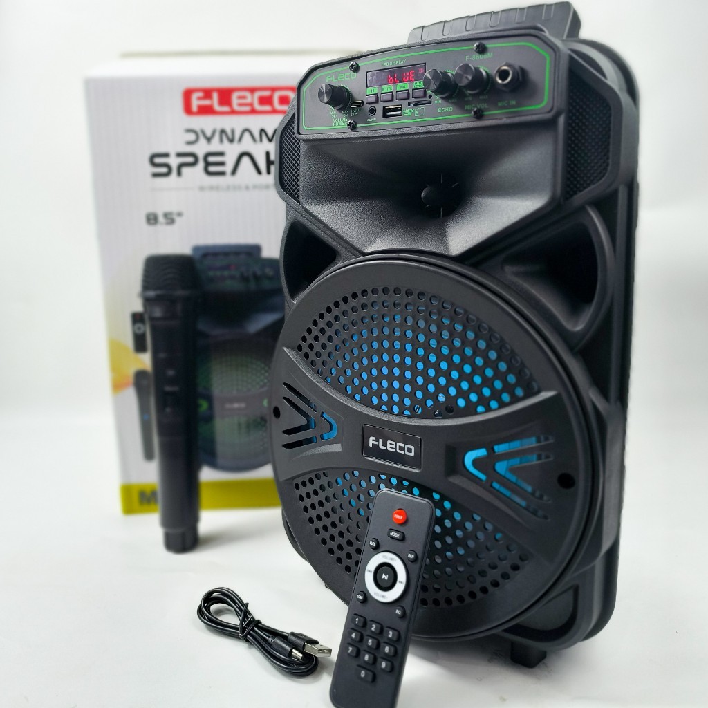 LARIS Portable Speaker bluetooth karaoke FLECO F-8606M super bass salon aktif salon bluetooth karaok