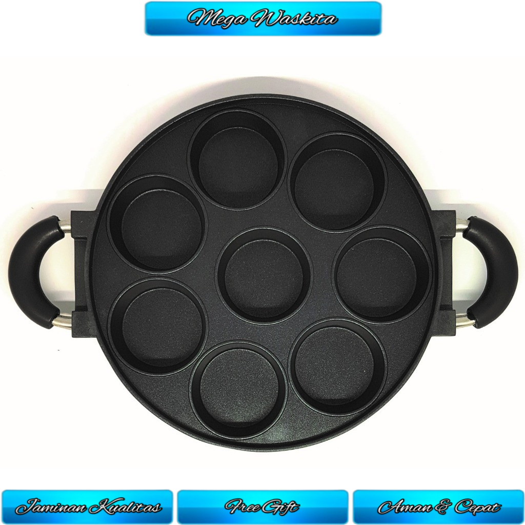 Cetakan Martabak Mini 8 Lubang Alumunium Teflon