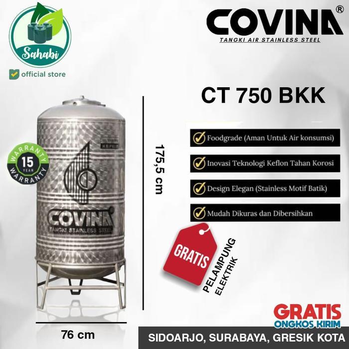 Tandon Air / Toren Air / Tangki Air Stainless COVINA 750 BKK - Kaki Stainless