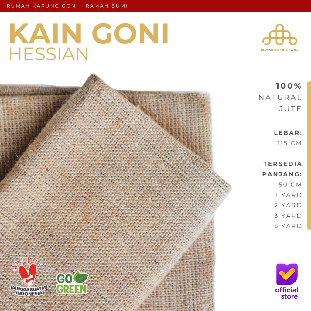 Kain Goni Hessian - Dekorasi Seserahan Rustic - Kain Bahan Karung Goni Alas Foto Lembaran