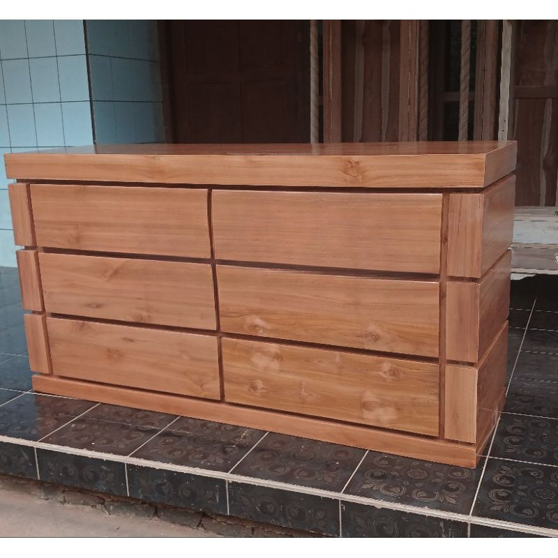 Meja tv bufet buffet bifet nakas laci 6 kayu jati perhutani Jepara murah termurah credenza