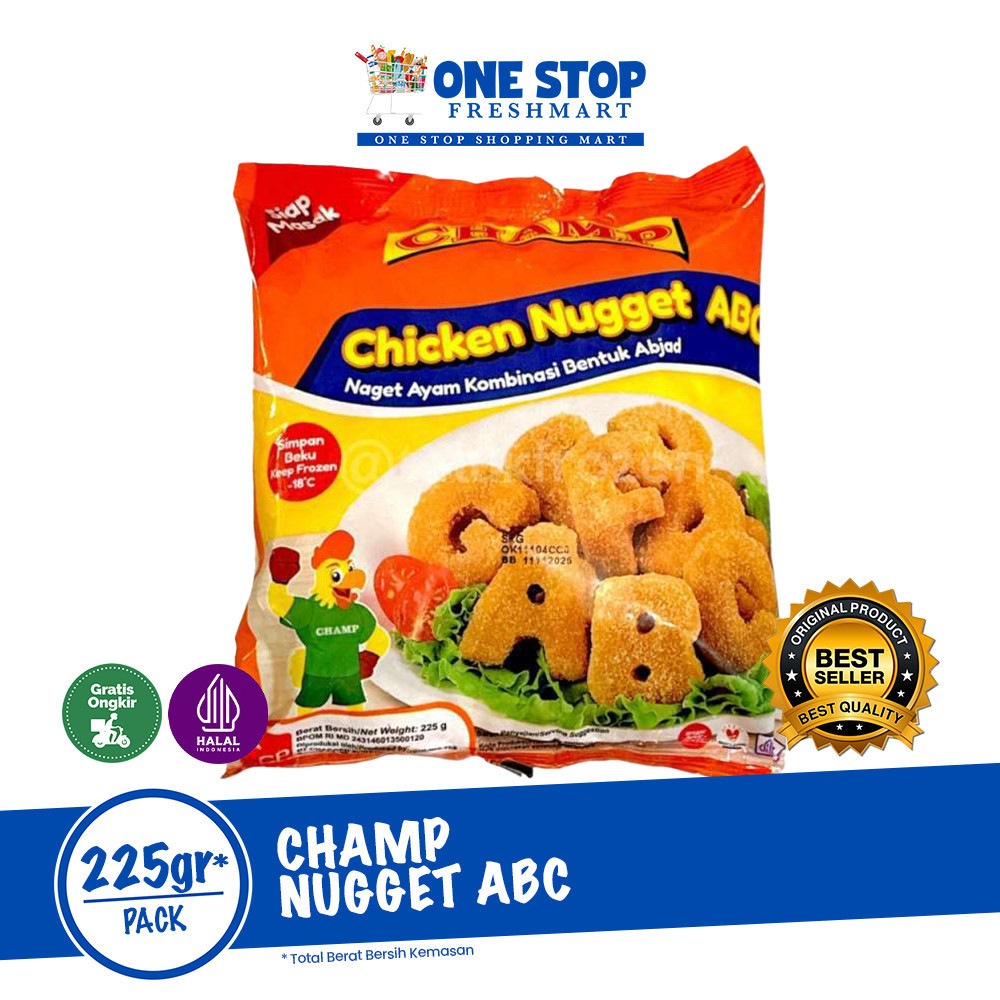 CHAMP CHICKEN NUGGET ABC 225GR / CHAMP NUGGET ABC 225GR