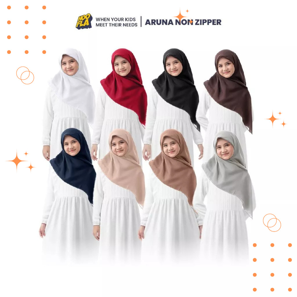HOOFLA Jilbab Segitiga Anak Bahan Paris Premium Aruna Plain Paris