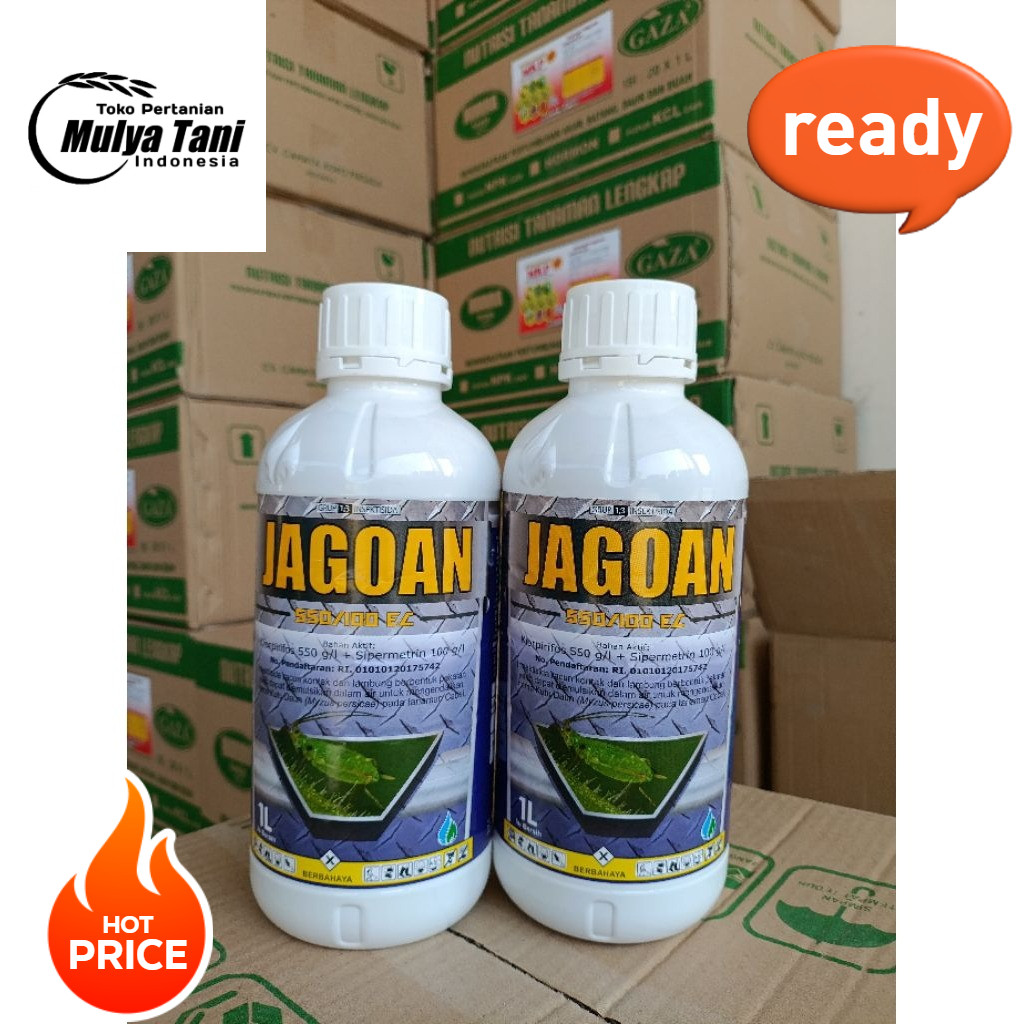 Murah 1 Liter JAGOAN 550 EC Klorpirifos Sipermetrin Pembasmi Kutu di Cabe Kaper Ulat Sundep Wereng p