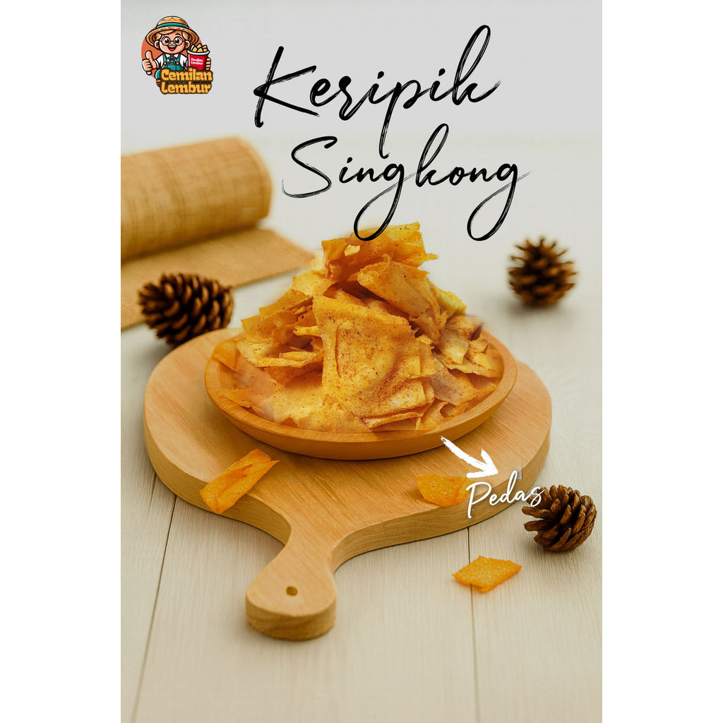 (1) keripik singkong pedas / keripik singkong pedas gurih / keripik viral / keripik singkong origina