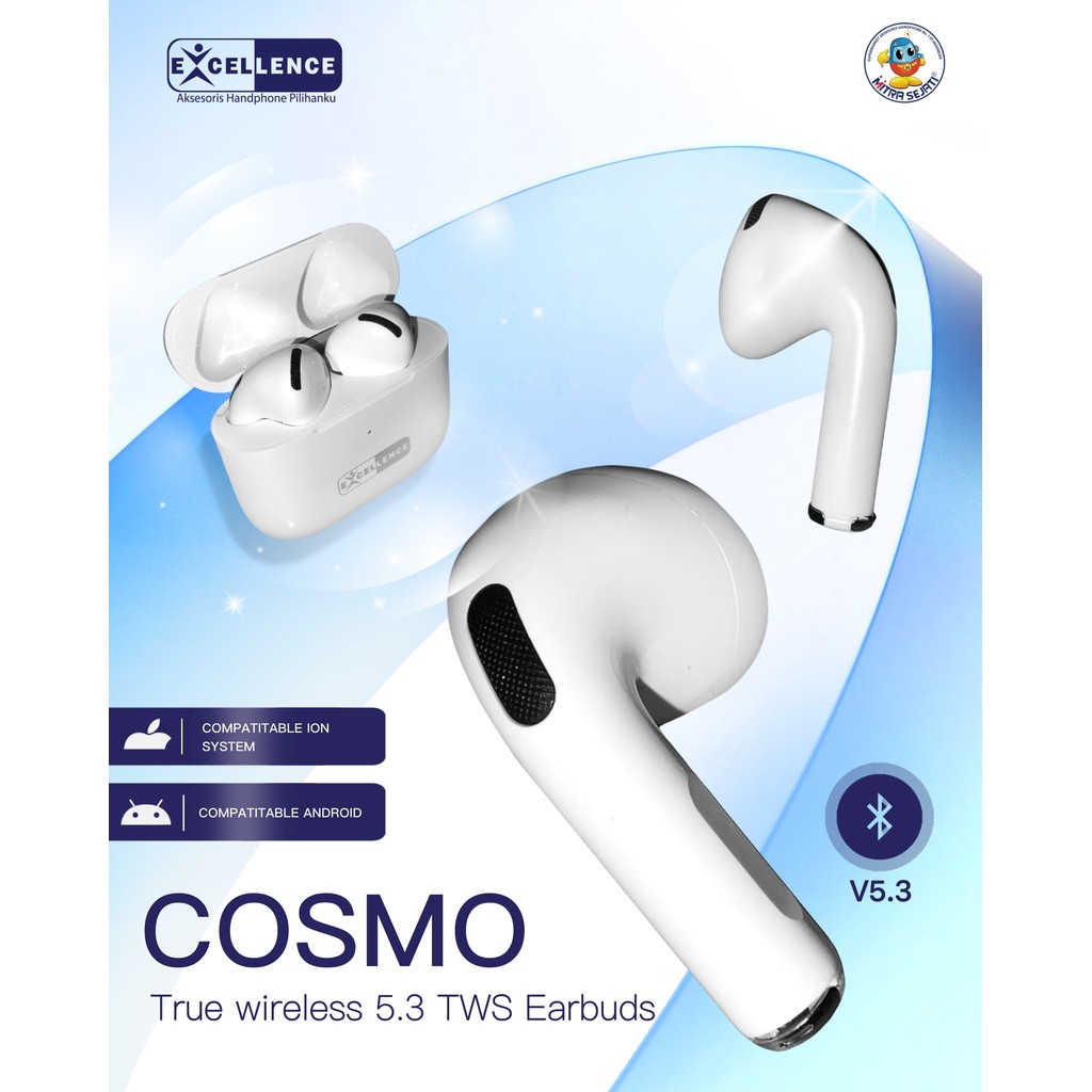 EXCELLENCE Handsfree Bluetooth Cosmo TWS Earphone Wireless Original High Quality