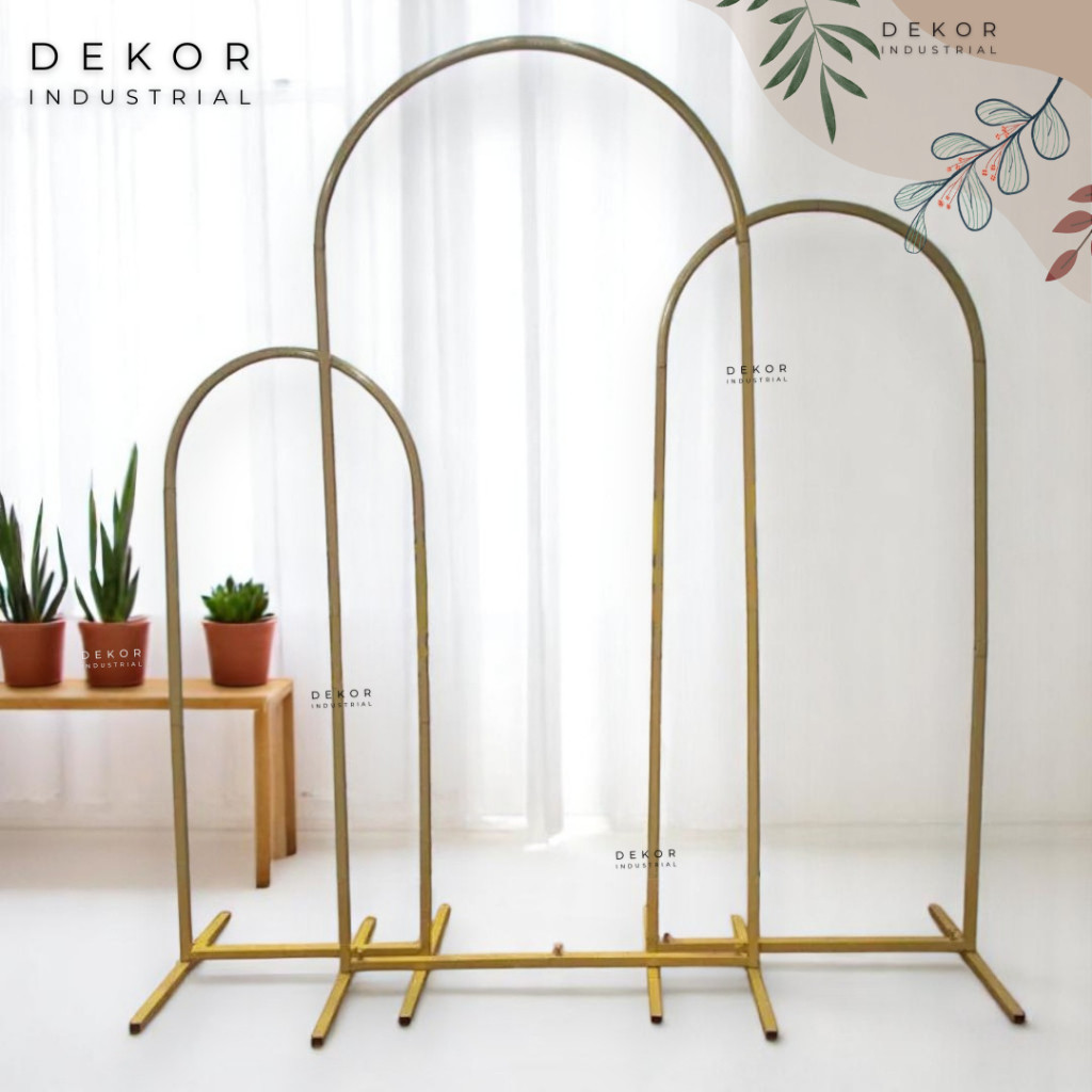 (Teracasa) Standing Besi Oval Dekorasi Lamaran Dekorasi Weding Tiang Background Bisa Bongkar Pasang