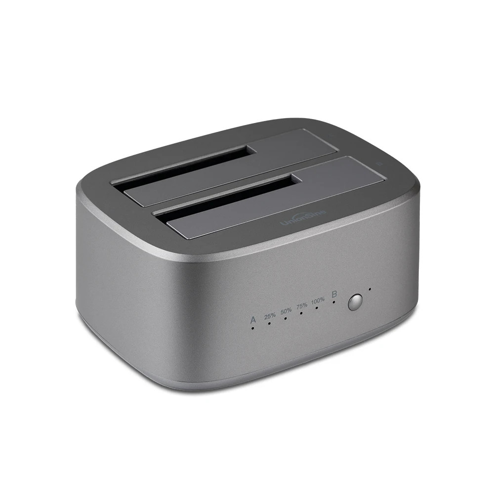 UnionSine Dual Bay HDD Docking Station with Offline Clone SATA to USB 30 HDD Clone Docking Station f