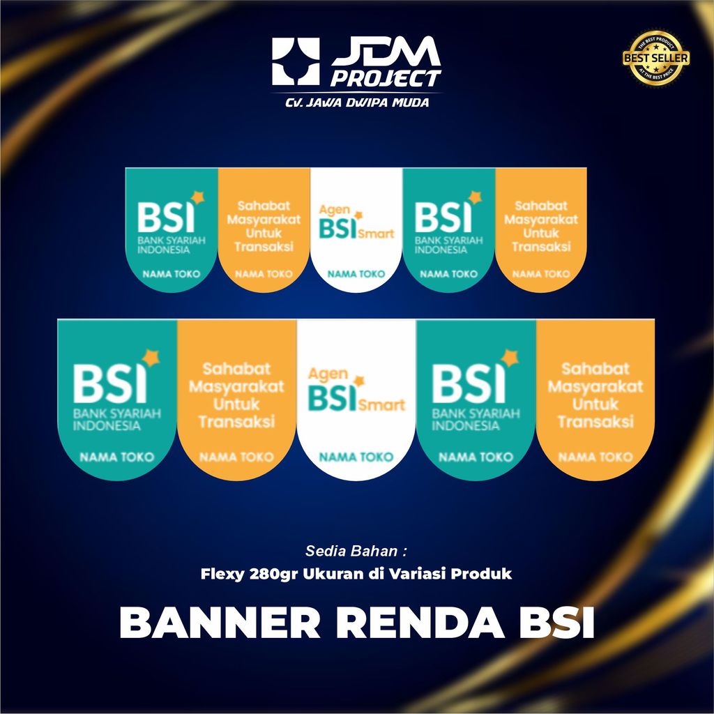 JDM Project - Banner / Spanduk Flag Renda Toko / Konter Agen BSI Smart