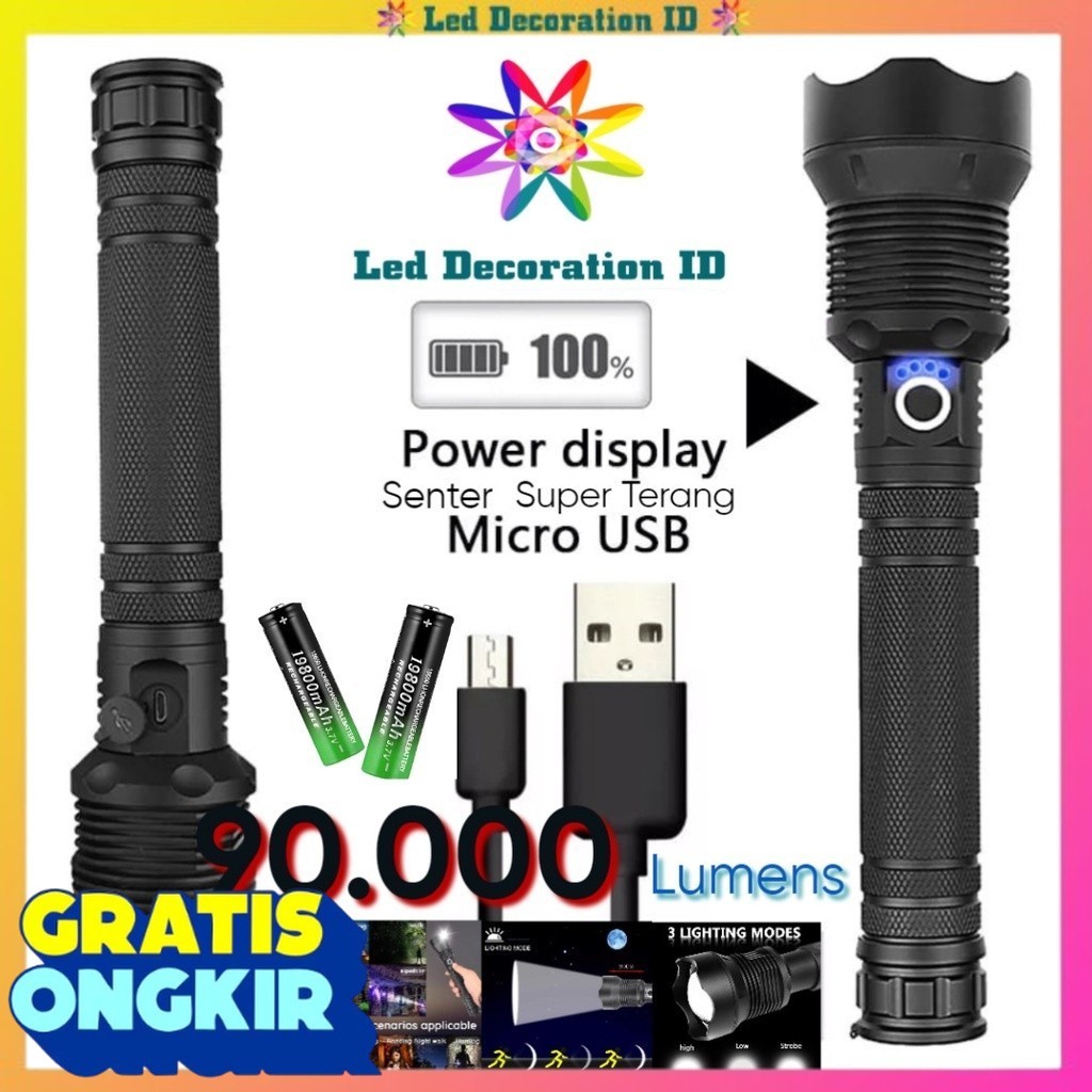 SENTER SWAT LED TERBAIK / SENTER CAS USB SUPER TERANG