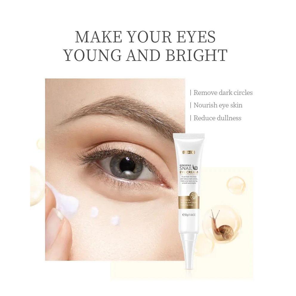 LAIKOU Snail Eye Hydrating Eye Cream Remove Dark Circles Firming Skin Repair Serum Stick for Women E