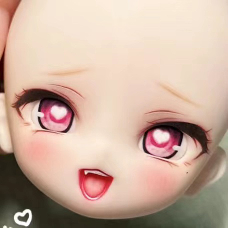 gaoshundoll 1/6 Kitty meow anime face resin Qbaby blythe MDD VOLKS DIY makeup practice head for birt