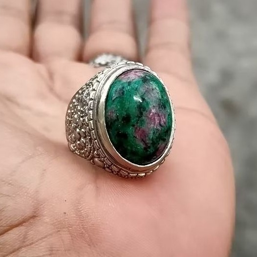 Cincin Batu Ruby Tadulako Asli Pria Wanita dim 18 mm