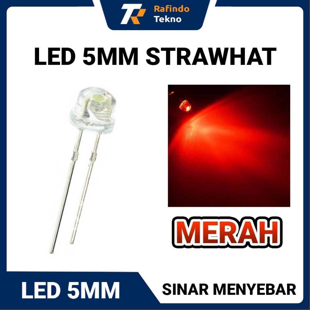 LED Strawhat 5mm | Lampu LED Topi - Warna Merah