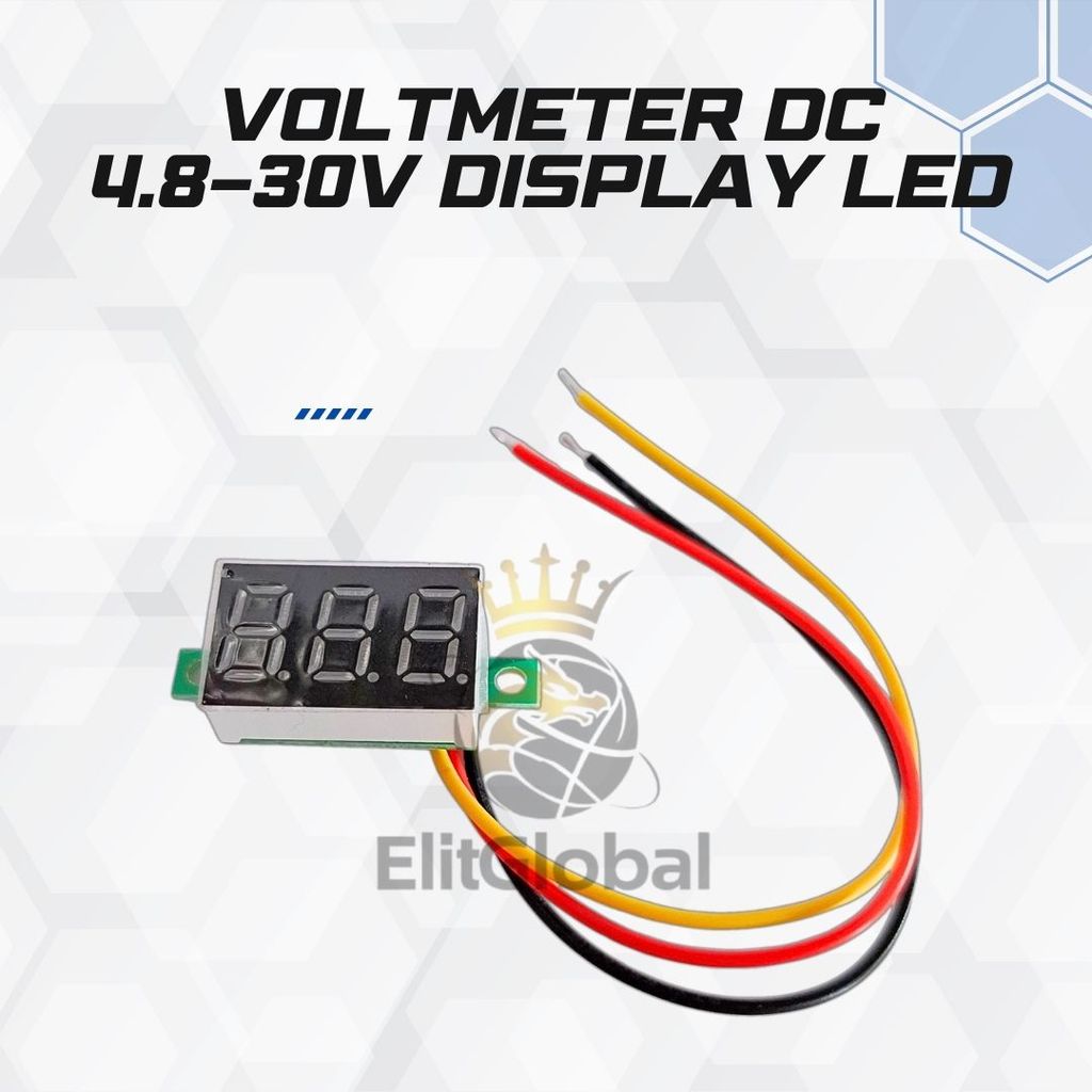 Modul Voltmeter Digital DC 4.8–30V Tanpa Frame Mini 3 Digit LED