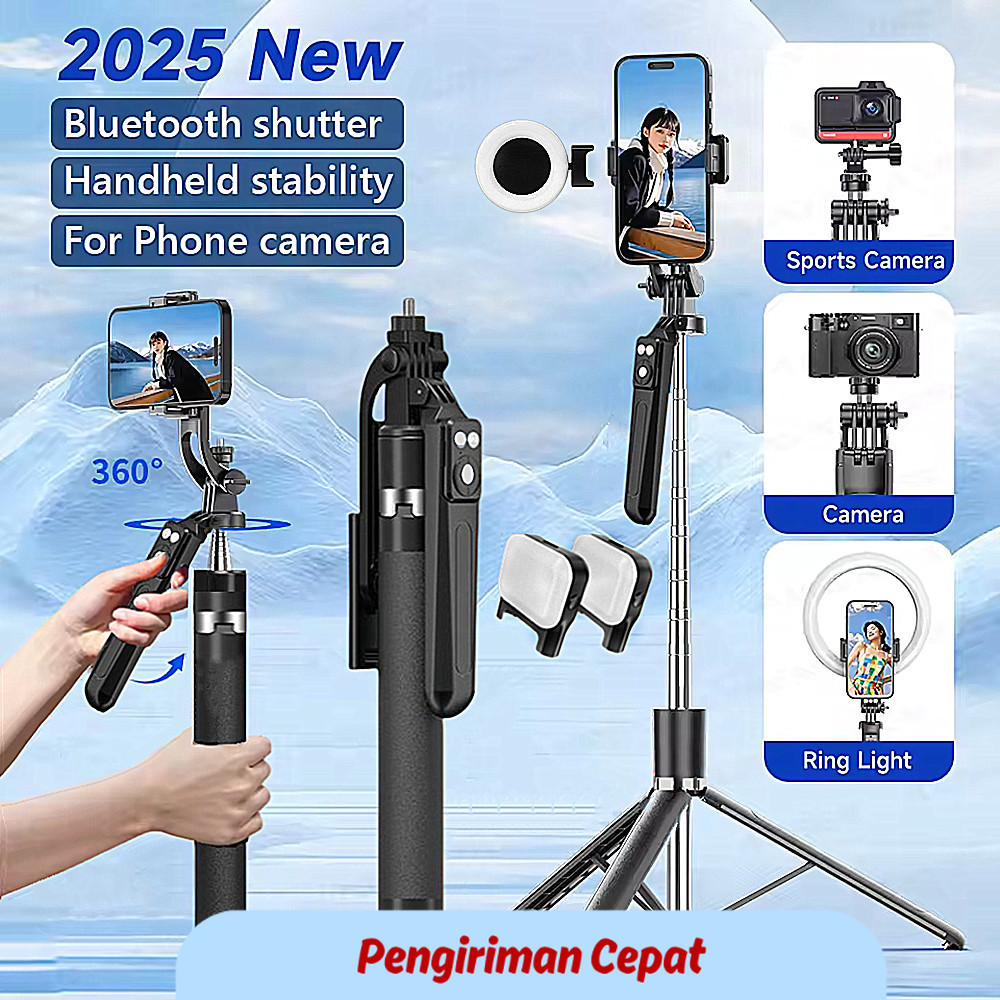 PCP 170cm 360 ° rotation Selfie Stick with Wireless Bluetooth Extended Tripod with Remote Shutter fo